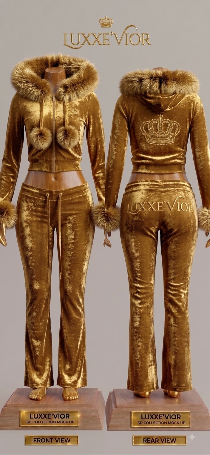 Gilded Temptation velour tracksuit set