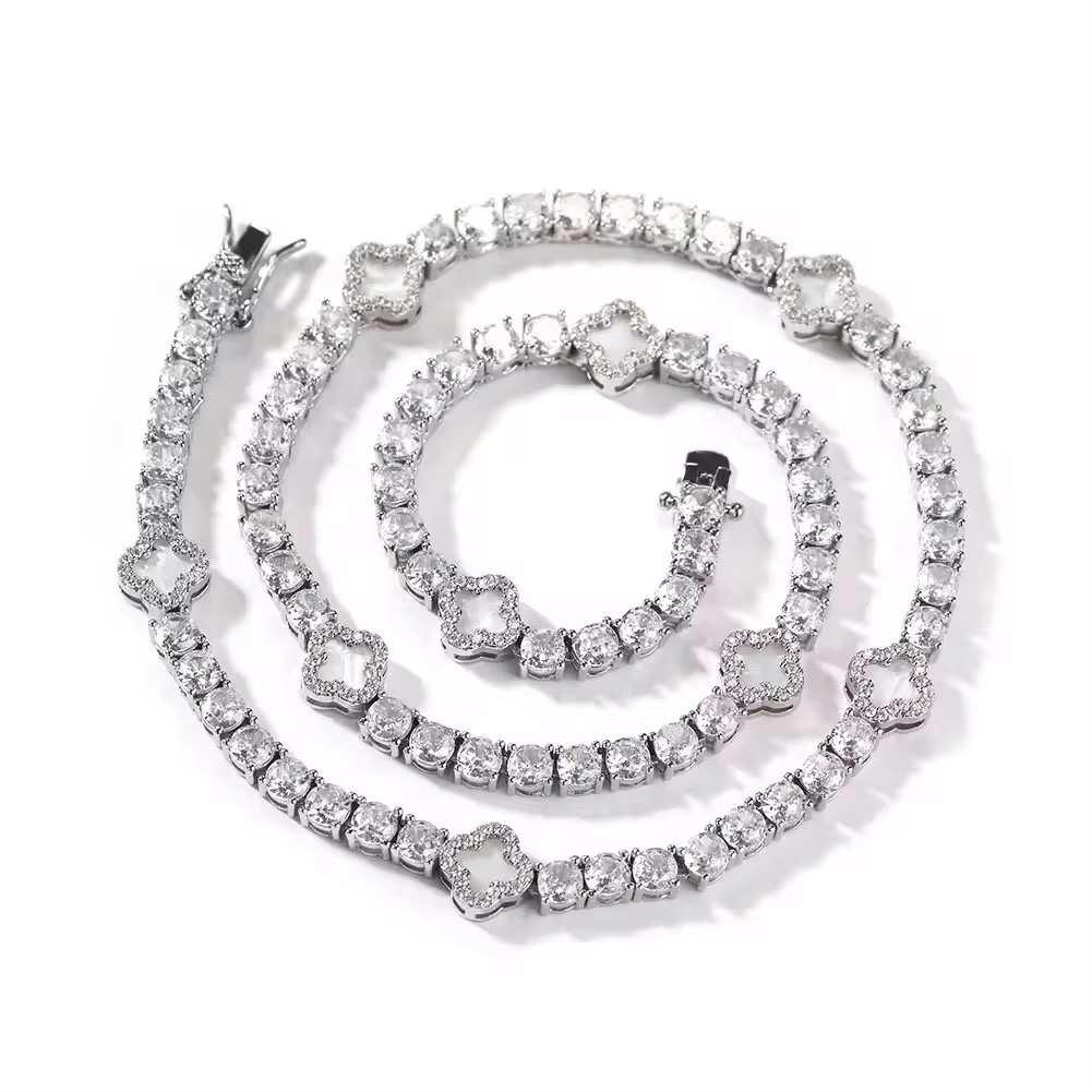 Silver White Clover Set