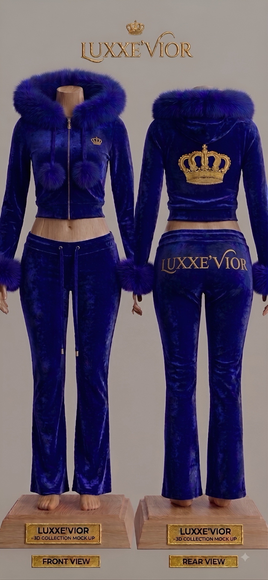 Midnight Envy velour tracksuit set